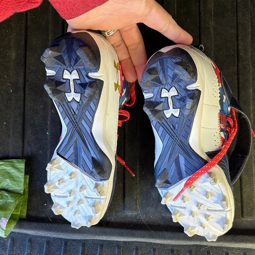 Under Armour Kids Navy and Red Sneakers - Picture 3 of 5